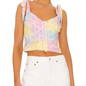 SOLD OUT ON REVOLVE Majorelle Angie Bustier Top in Pastel Multi Tie Dye